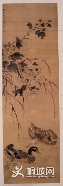 清 张敔《芙蓉双鸭图》